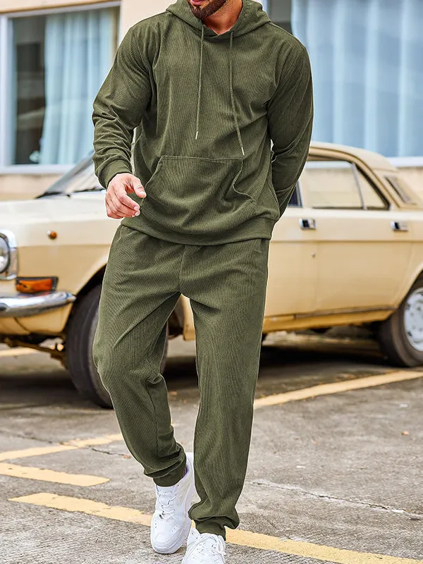 Casual Sports Hoodie Jogging Sweatsuit Two Piece Set