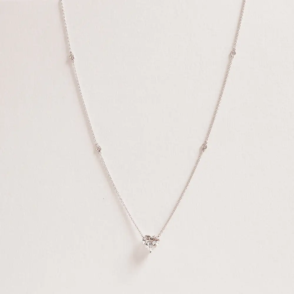 Diamond Solitaire Heart Necklace