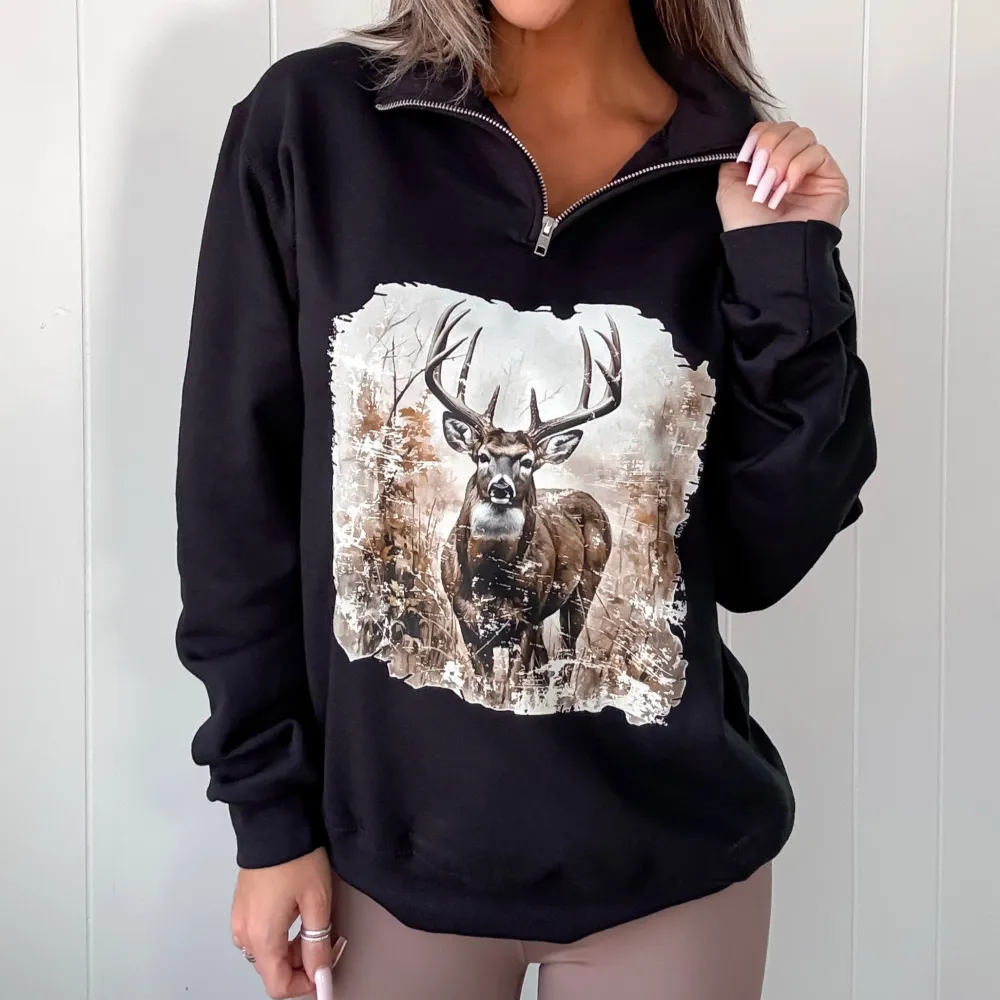 Velvet Quarter-Zip Sweatshirt