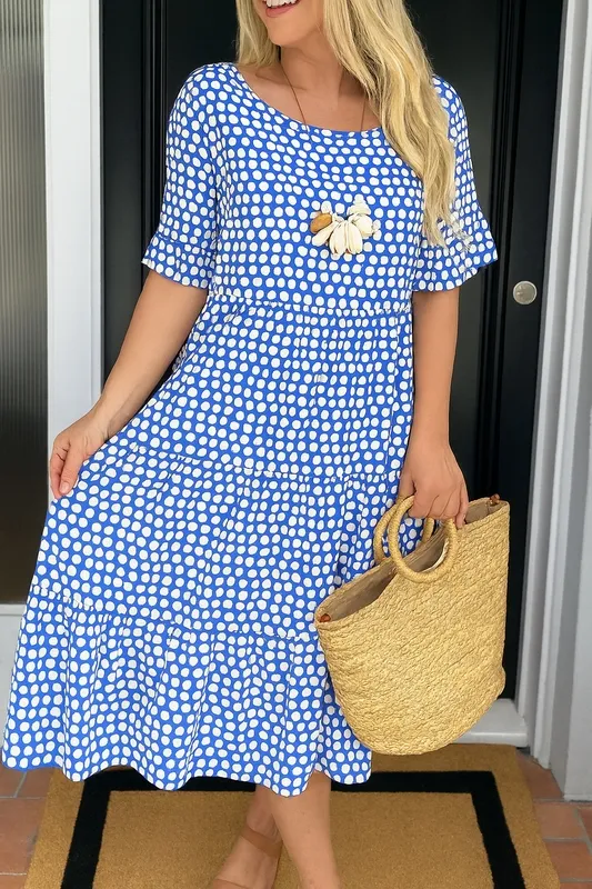 Short Sleeve Midi Dress