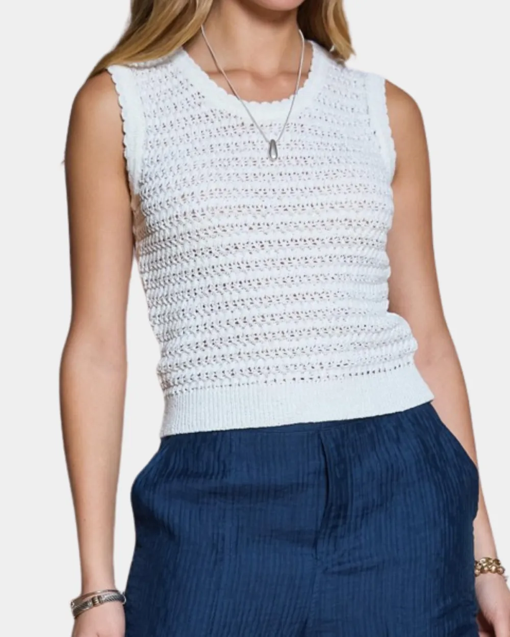 Sleeveless Textured Top