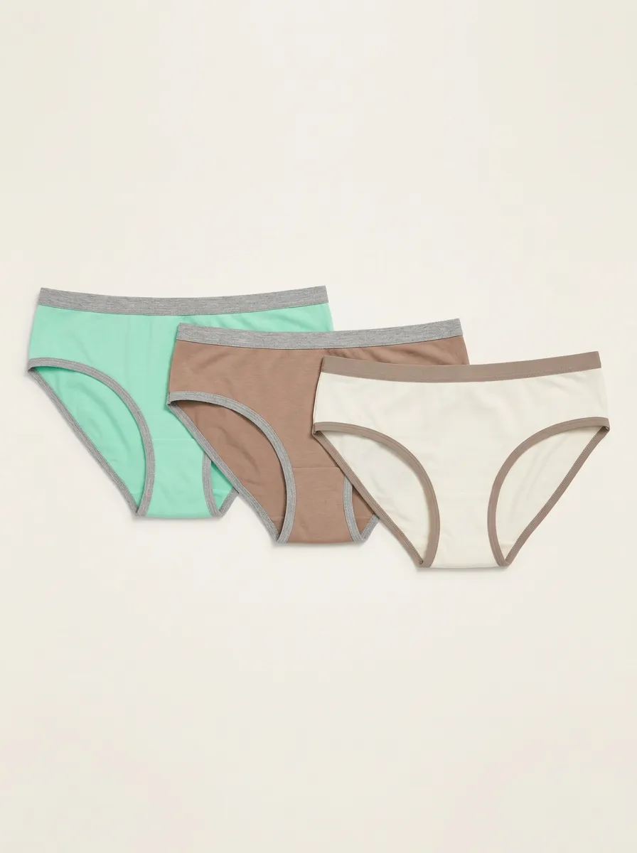 Women's Mid-Rise Contrast-Trim 3-Pack Briefs