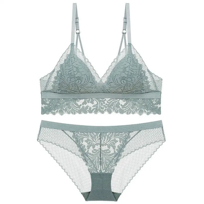 Detachable-Strap Lace Lingerie Set