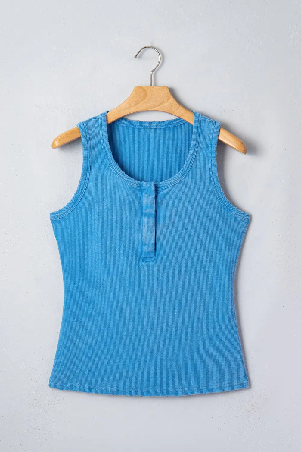 Refined Ribbed Mineral-Wash  Tank Top