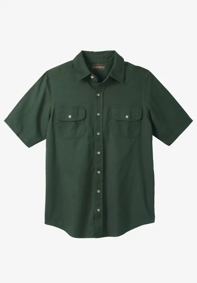 Short Sleeve Denim and Twill Shirt