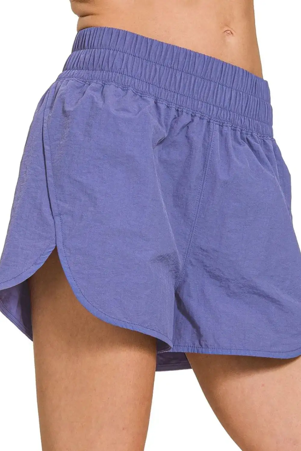 Refined Windbreaker Smocked Waistband Running Shorts