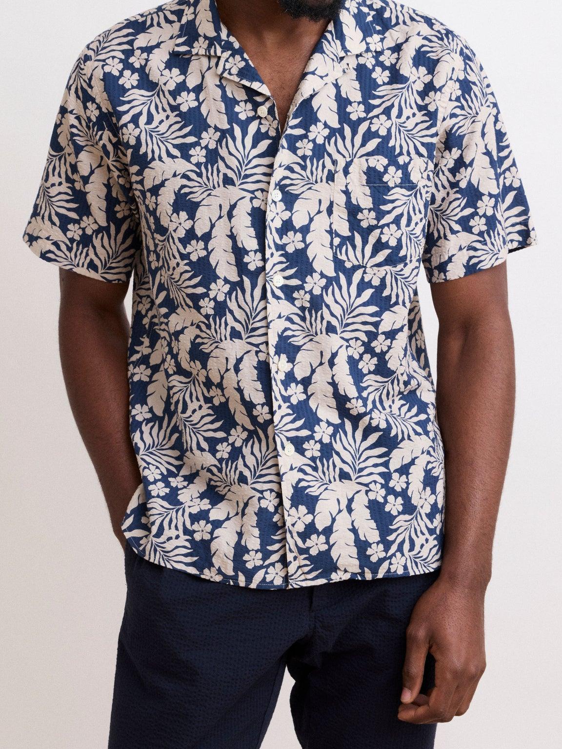 Casual Soft And Comfortable Blue Print Shirt