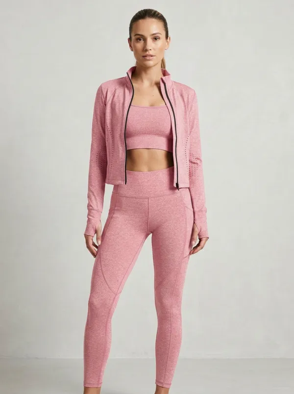 Streetwear Seamless Design Look Women's Three Piece Activewear Set