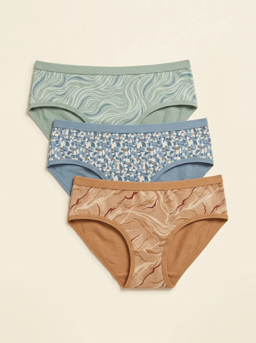 Minimalist Marble Hipster Printed Briefs Three Pack