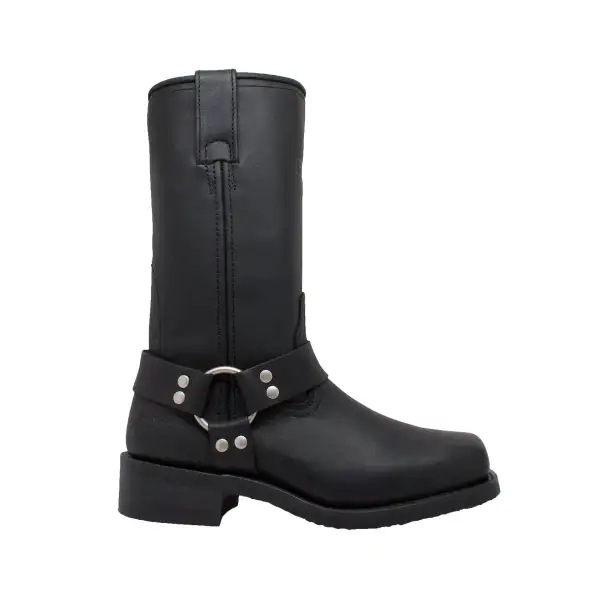 Women's Harness Biker Welted Leather Knee High Boots
