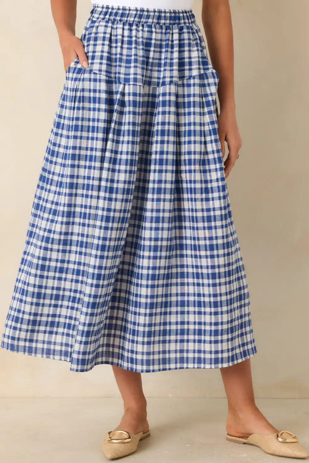 Gingham Midi Skirt