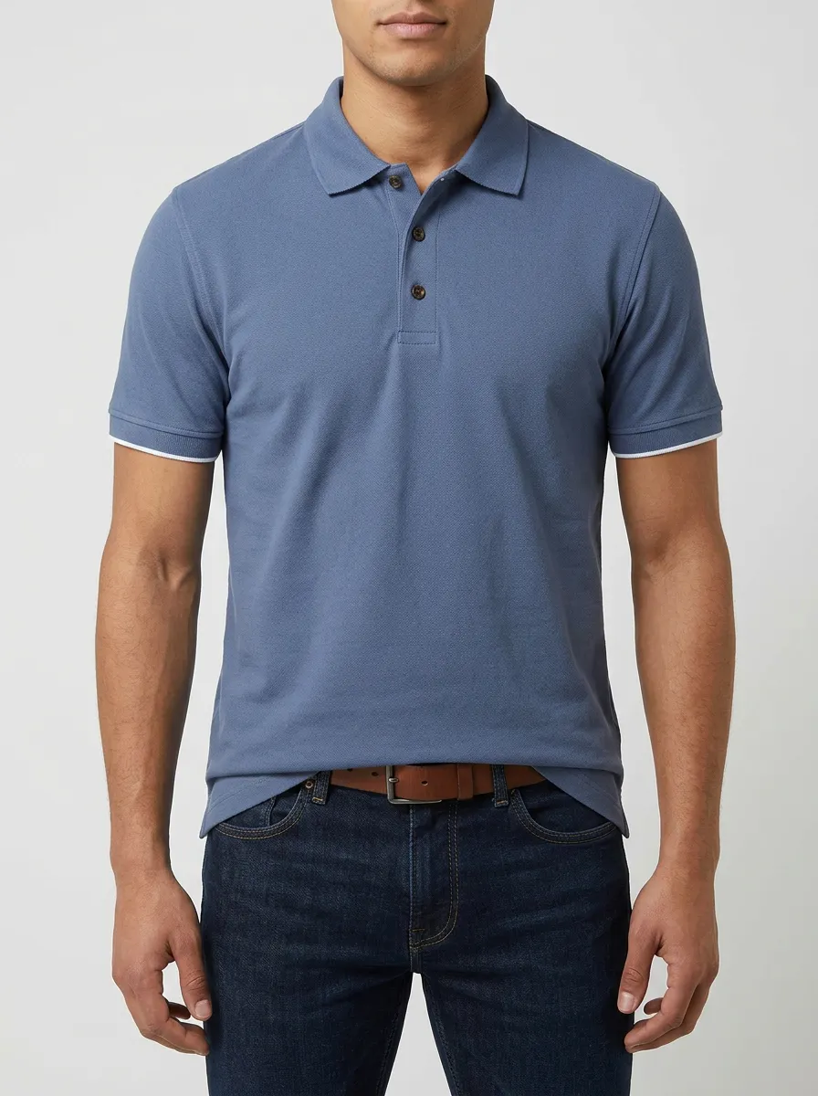 Men's Versatile Comfort Contrast Trim Polo Shirt