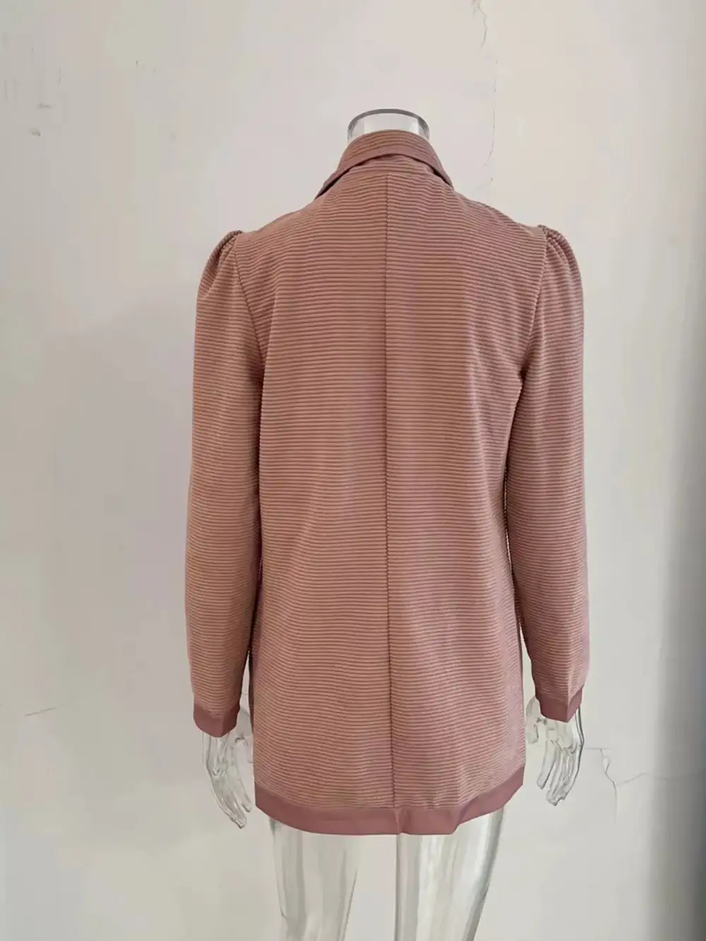 Double-Breasted Textured-Knit Blazer