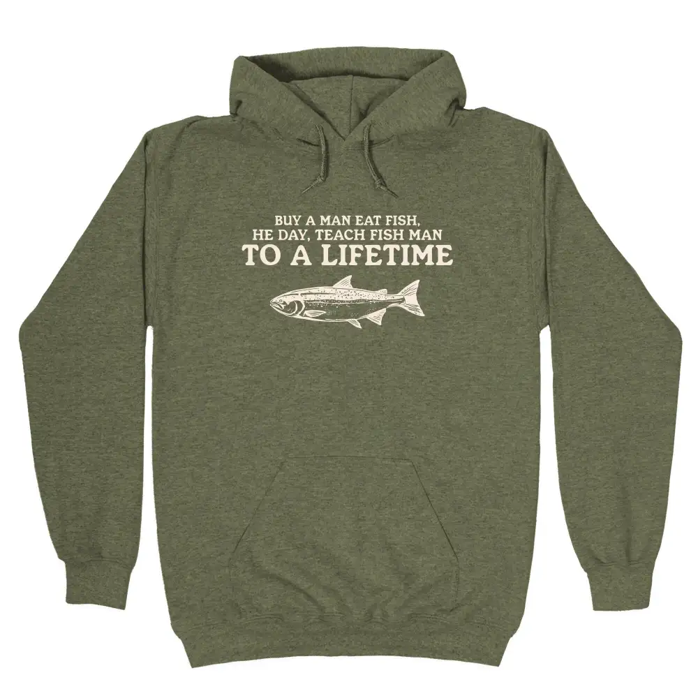 Illustrated Fish Pullover Hoodie
