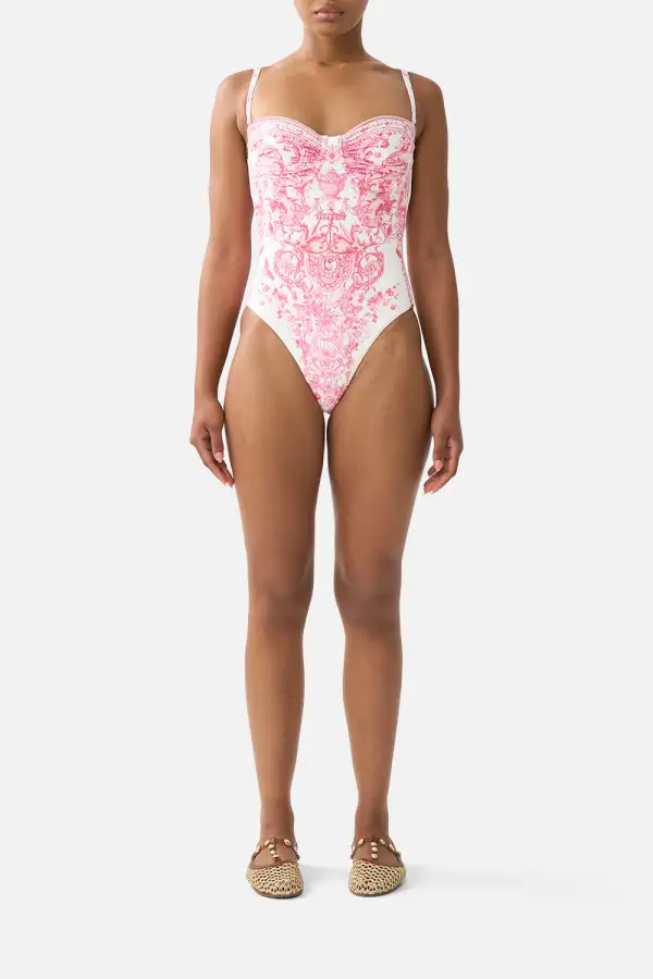 Ruched Cup Underwire One-Piece Swimsuit