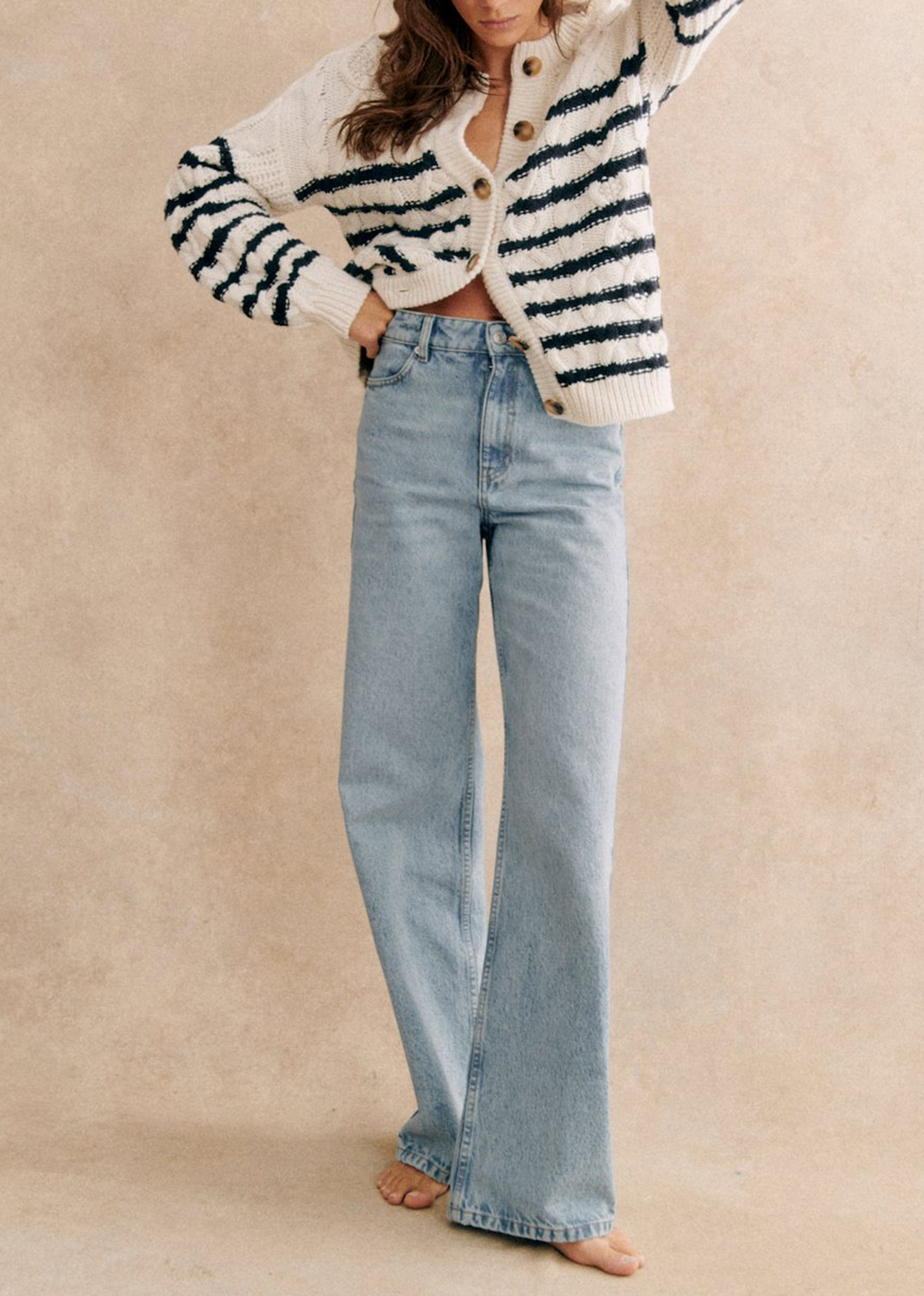 High-Rise Straight-Leg Loose Jeans