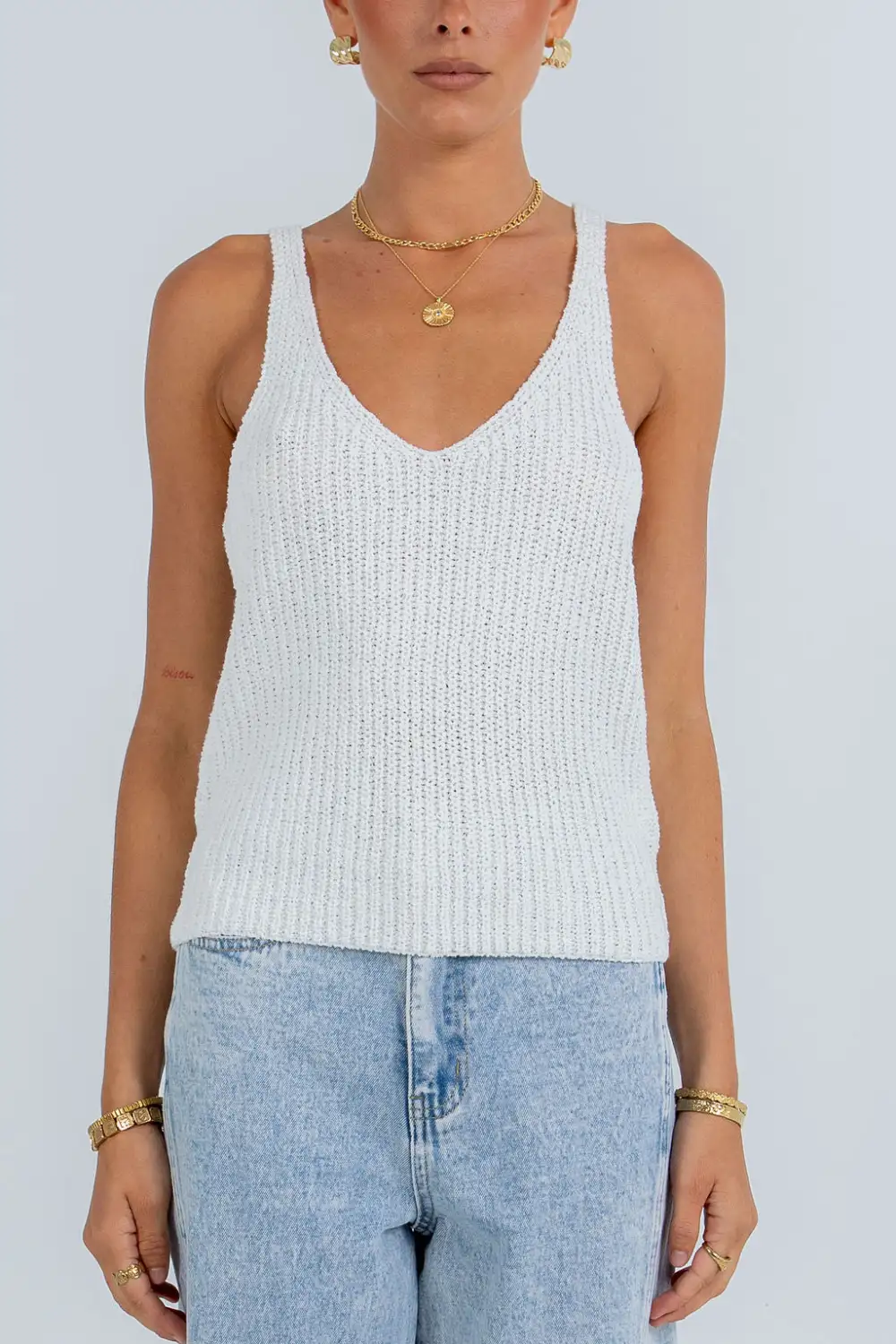 Easy Fit Ribbed Knit Tank Top