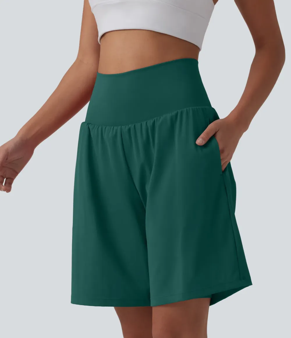 SoftlyZero Airy Super High Waisted 2-in-1 Cool Touch Yoga Shorts 9