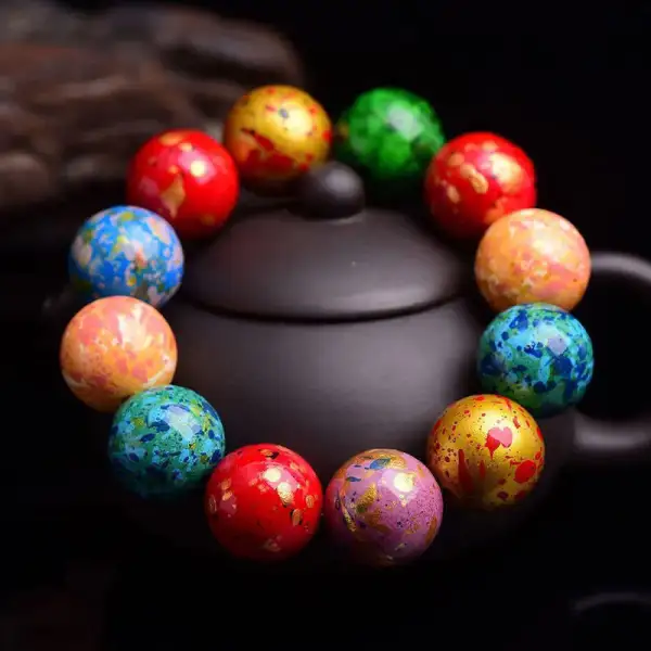 Lacquer Craft Sandalwood Single Wrap Beaded Bracelet