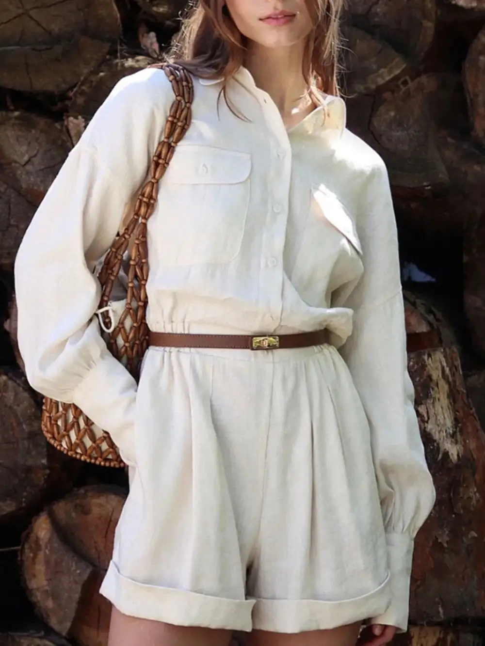 Modern Button Front Jumpsuit Romper