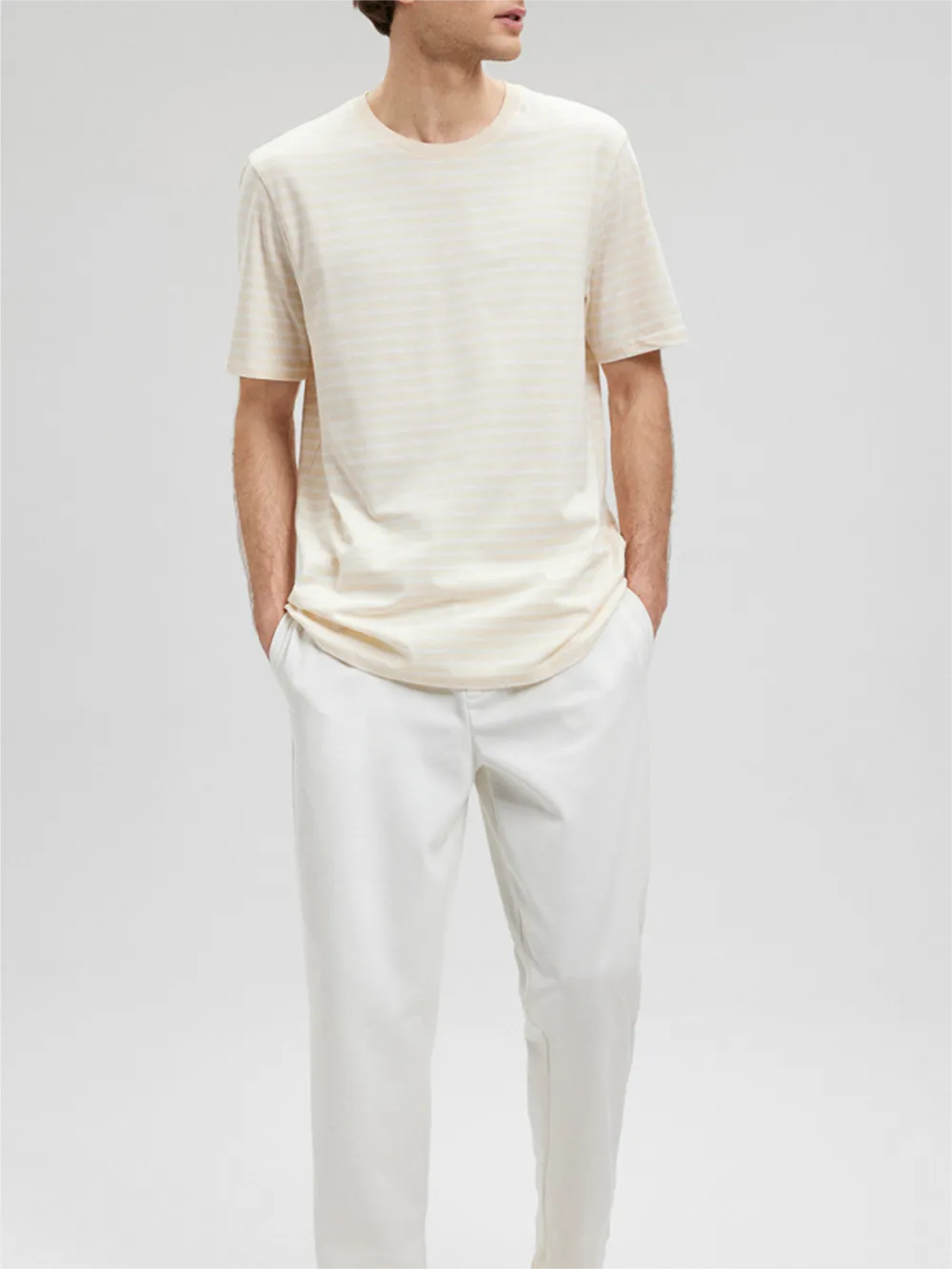 Striped Short - Sleeve Cotton Tee