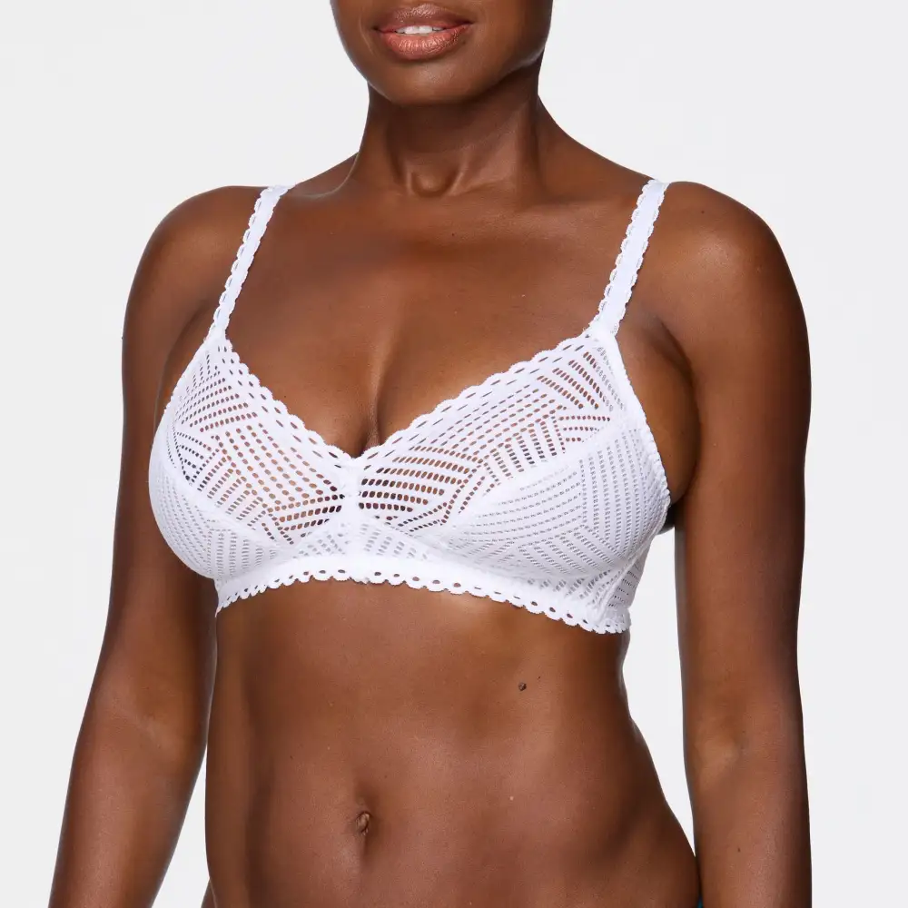 Women's Wireless Lace Geometric Bra