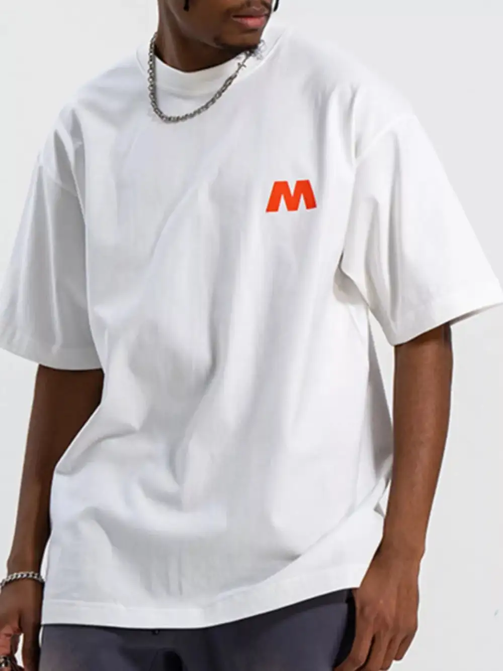 Letter Graphic Round-Neck T-Shirt