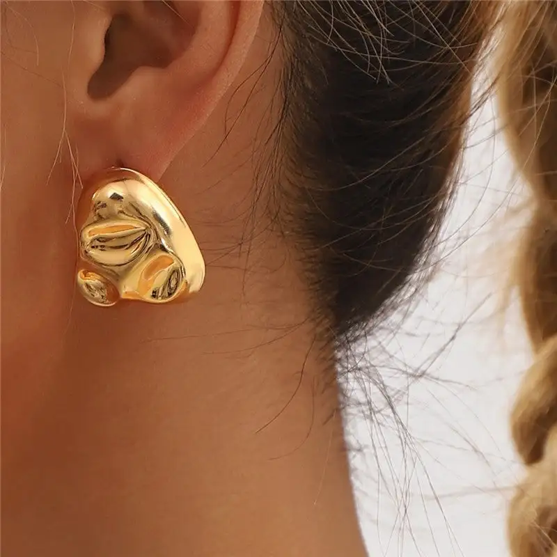 Textured Geometric Statement Earrings