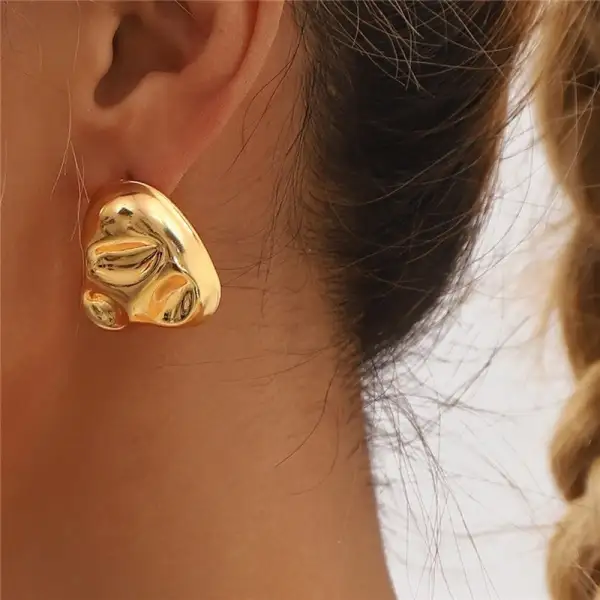 Textured Geometric Statement Earrings