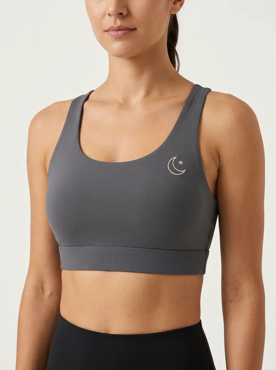 Women's Moon-Star-Graphic Scoop-Neck Sports Bra