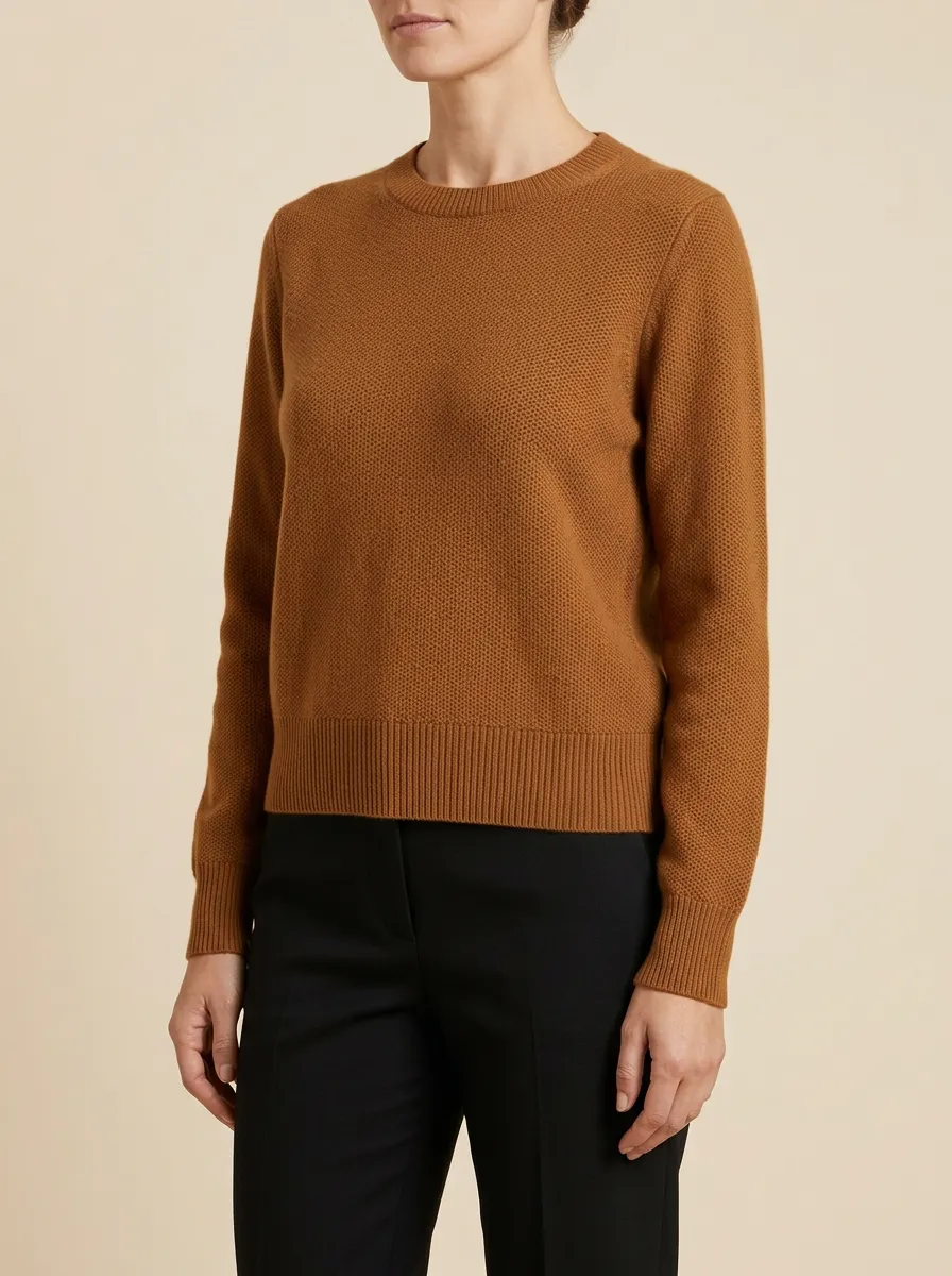 Women's Minimalist Solid Textured Knit Sweater