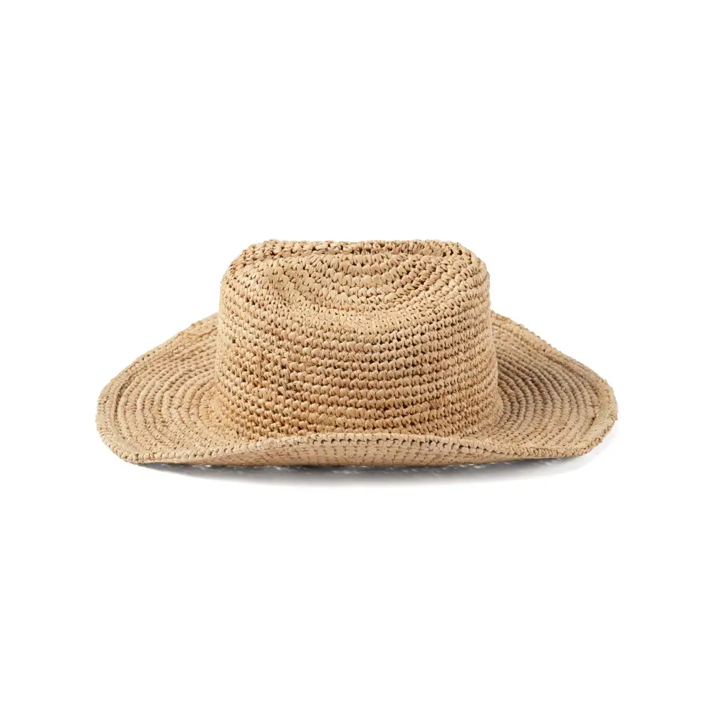 Crochet Raffia Cattleman Cowboy Hat