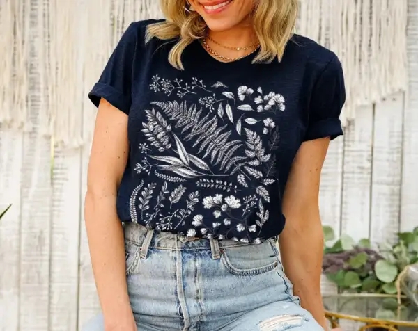 Vintage Botanical Flower T-Shirt