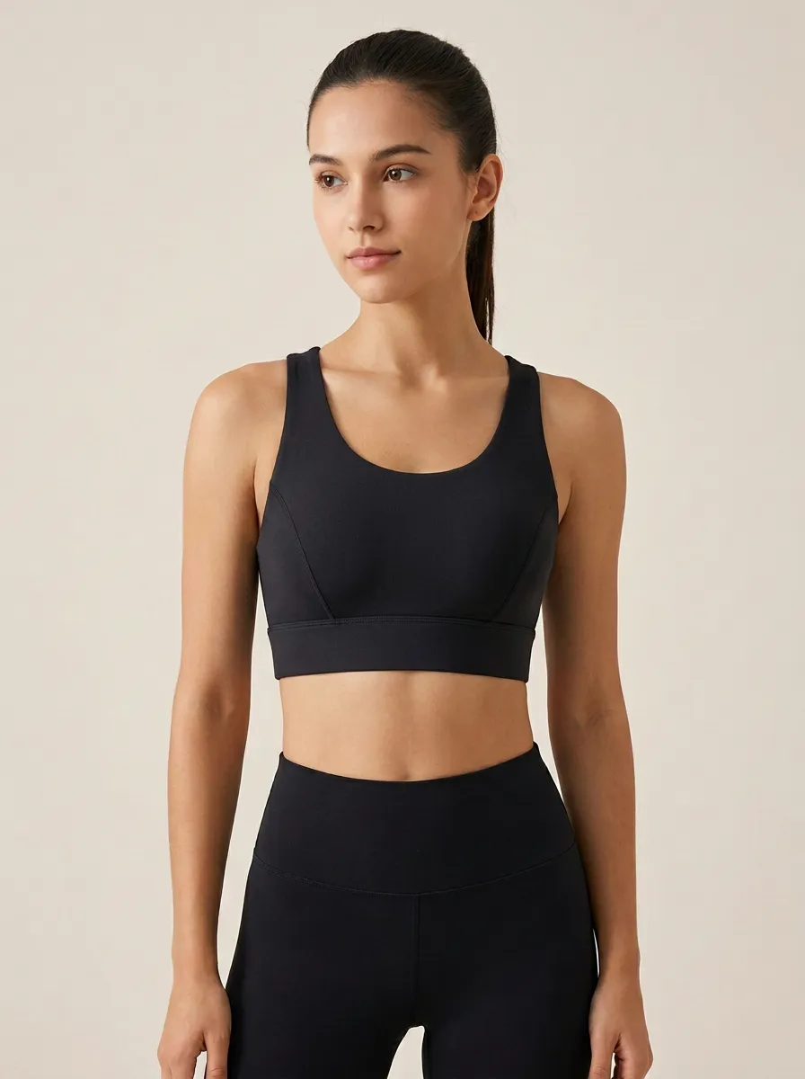 Women's Scoop-Neck Racerback Wide-Strap Sports Bra