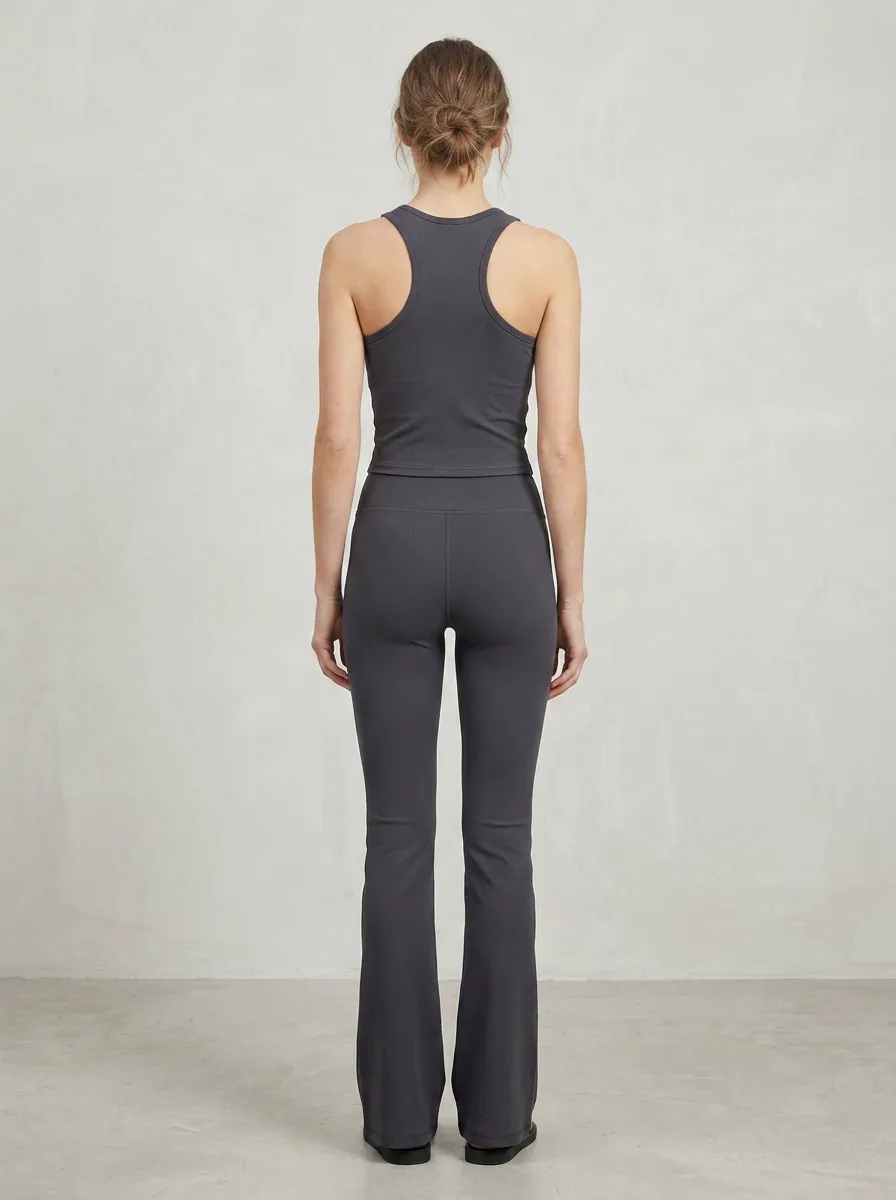 Yoga Fitness Women's Tank Top Flare Pants Active Set