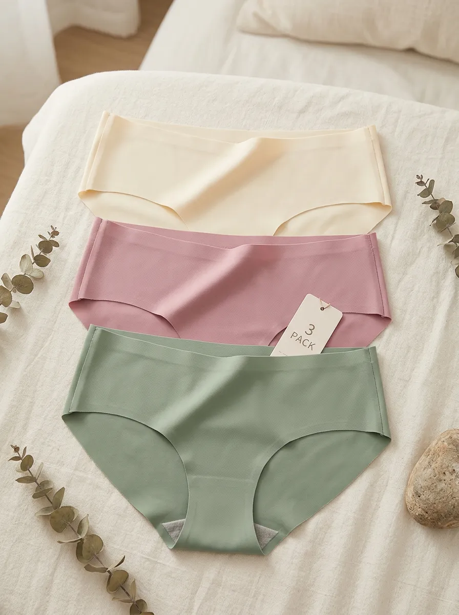 Women's Relaxed Seamless Solid Color Three-Pack Panties