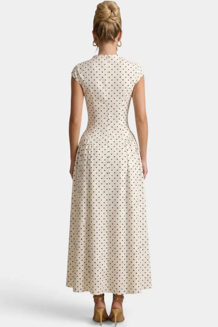 Polka-Dot Maxi Dress