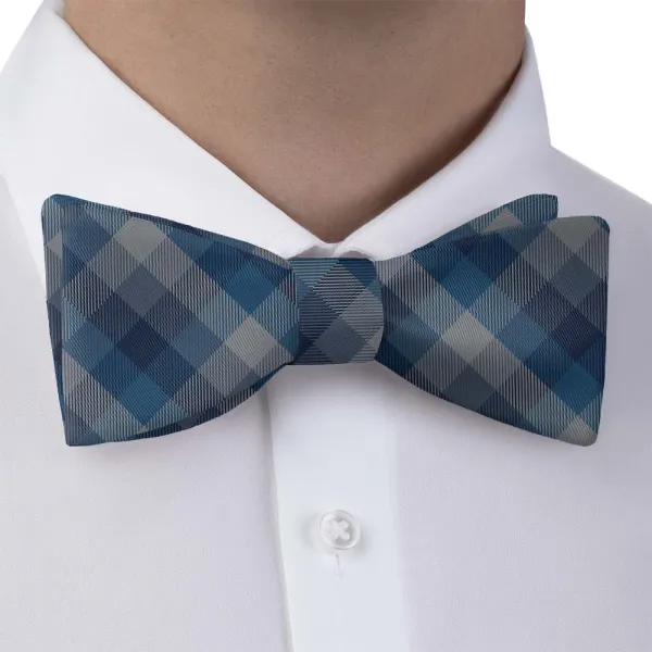 Squared Away Plaid Motif Bow Tie