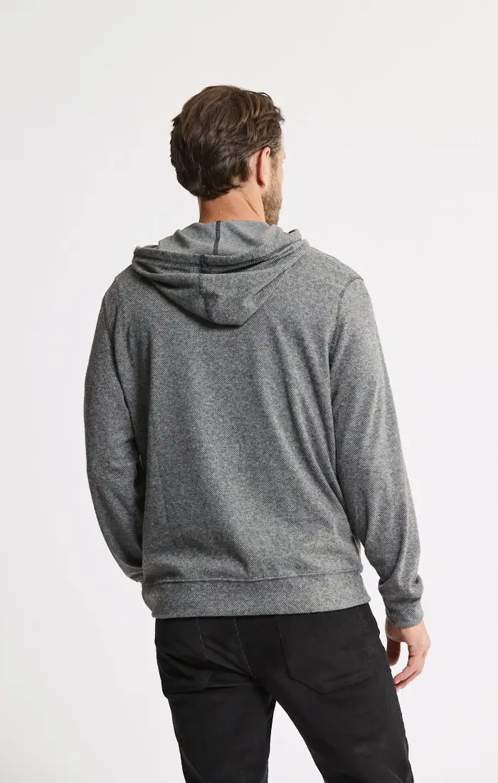 Knit Flannel Pullover Hoodie