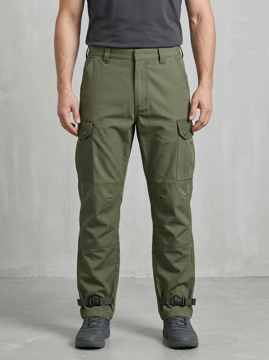 Unisex Grid Pattern Tactical Work Pants