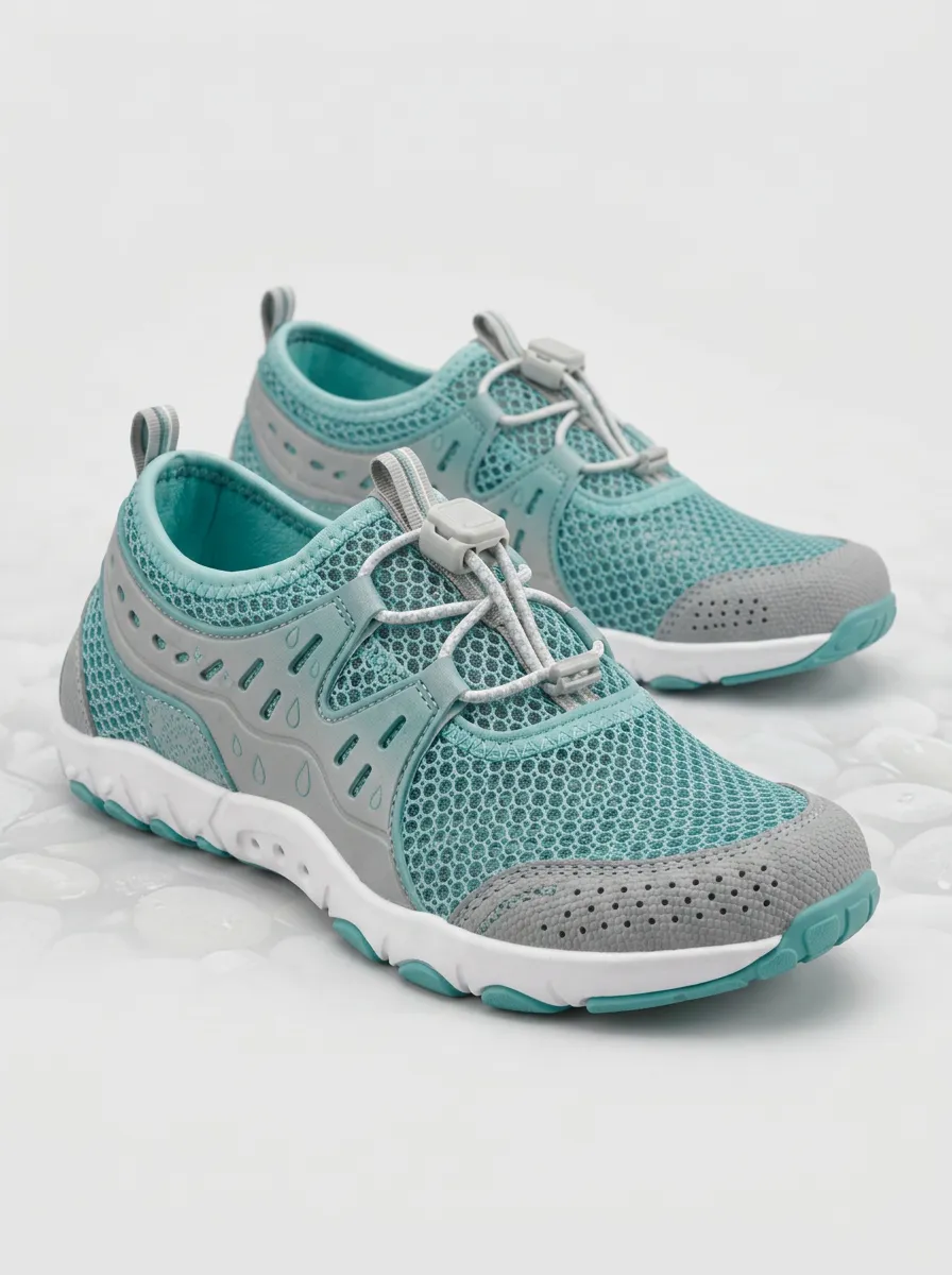 Women's Aqua Water Sport Mesh Printed Sneakers