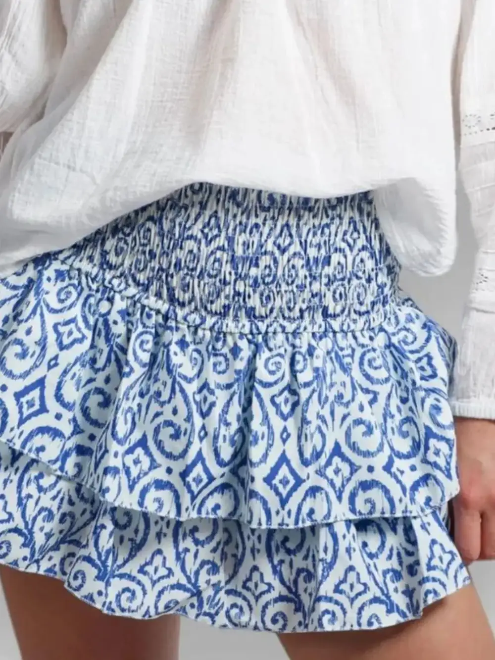 Tidy Ruched Smocked Skirt