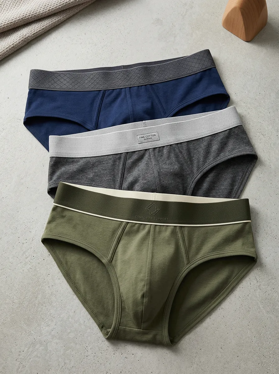 Men's Cotton Comfort Elastic Waistband 3-Pack Briefs