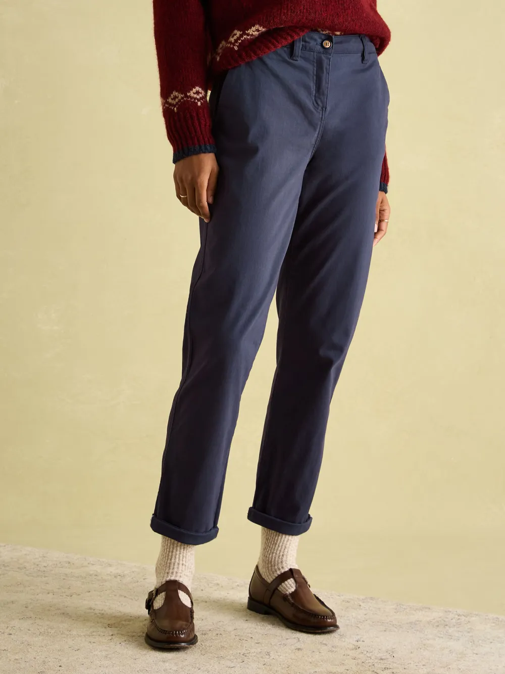 Navy Blue Chino Trousers