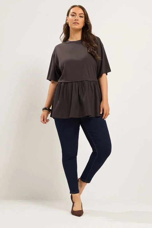 Chocolate Brown Poplin T-Shirt detail 1