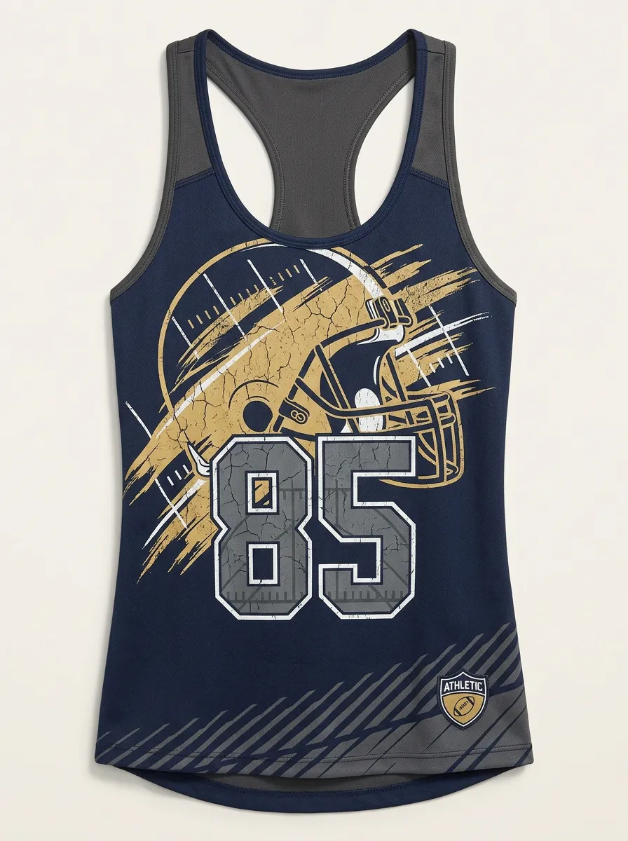 Women's Football Fan 85 Helmet Graphic Printed Tank Top
