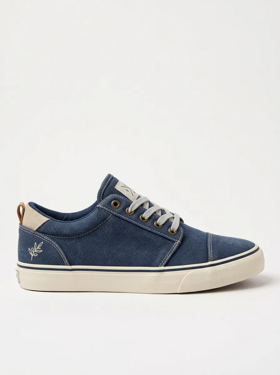 Modern Minimalist Leaf Finish Men's Canvas Shoes