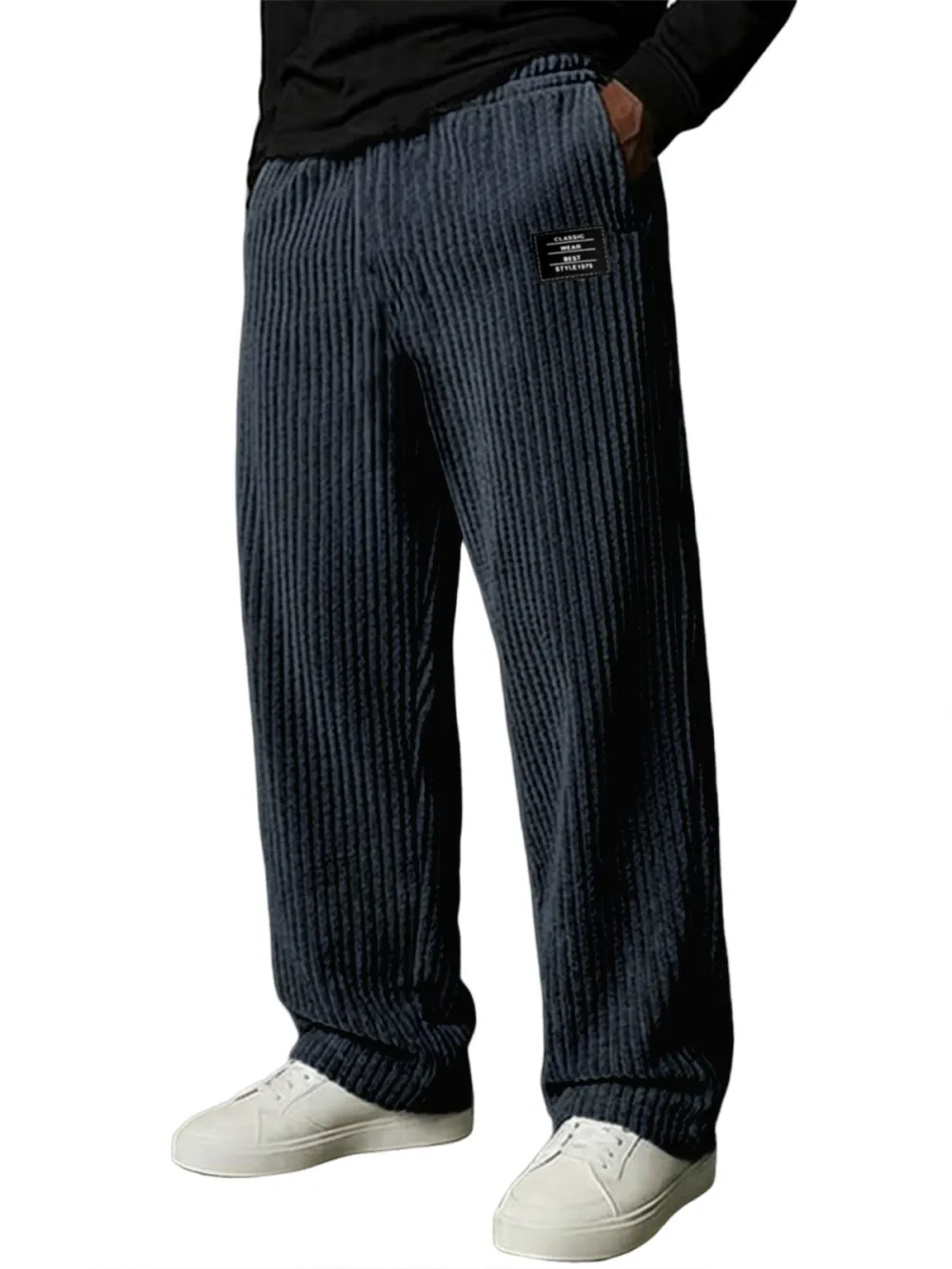 Corduroy Striped Seamed Trousers