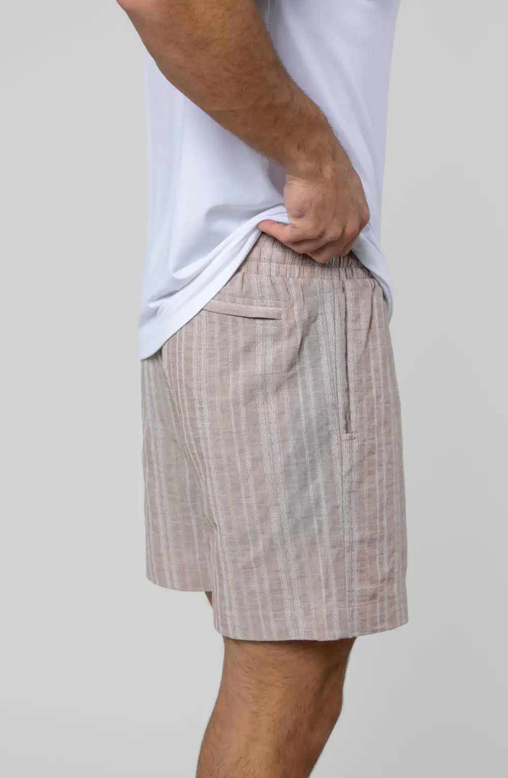 Men's Lightweight Cotton Linen Drawcord Shorts