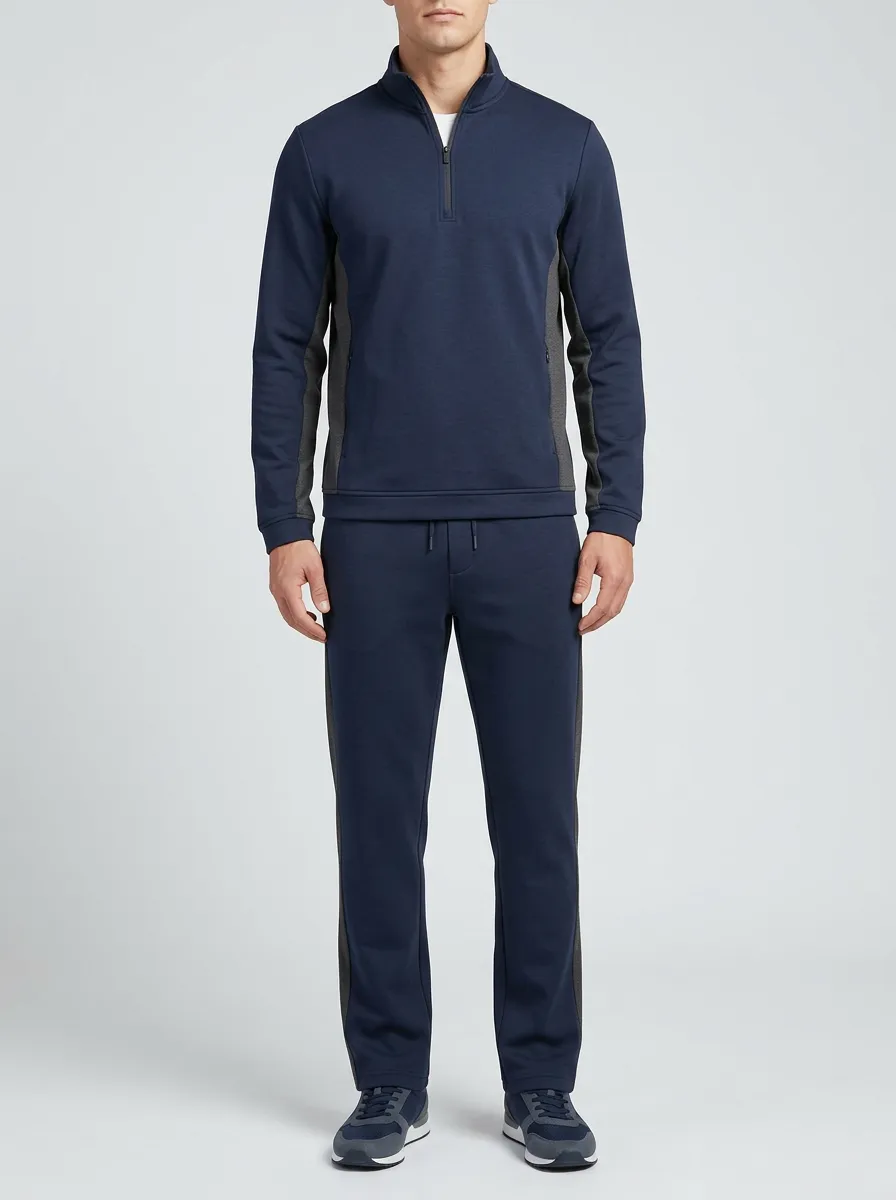 Men's Comfort Focused Colorblock Matching Sports Set